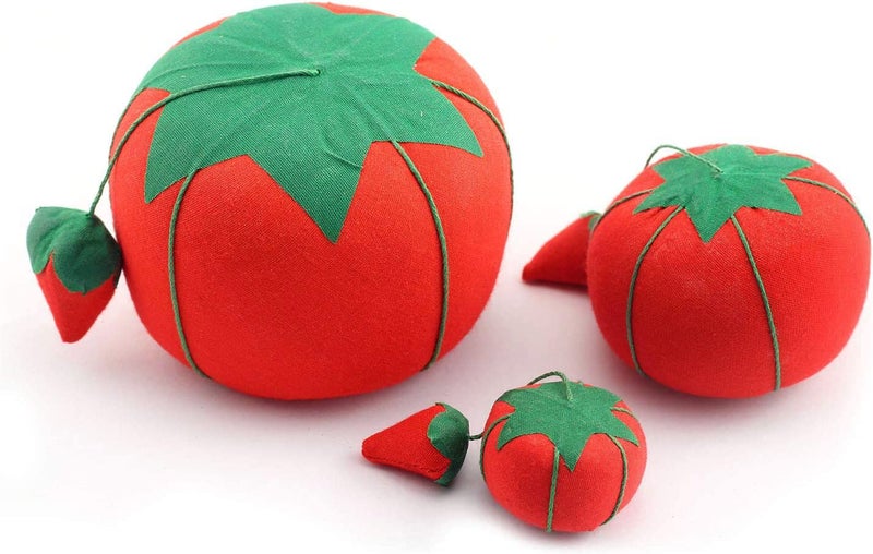 bouti1583 3PCS Tomato Shaped Needle Pin Cushion DIY Handcraft Tool for Cross Stitch Sewing Home Sewing Needle Pin Cushion Pillow Pincushion - Image 1